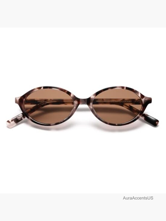 Acetate Polarized Oval Sunglasses Retro 90s Y2K Handmade Lightweight Narrow Fit main image 7
